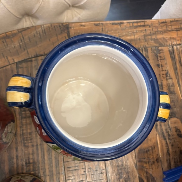 Pier 1 Vallarta Large Cookie Jar Canister With Handles - Picture 5 of 13